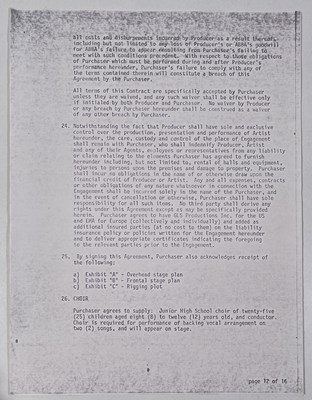 Lot 63 - CONCERT EPHEMERA - ABBA INTEREST - A SIGNED CONTRACT / 1979 STAGE PASSES.