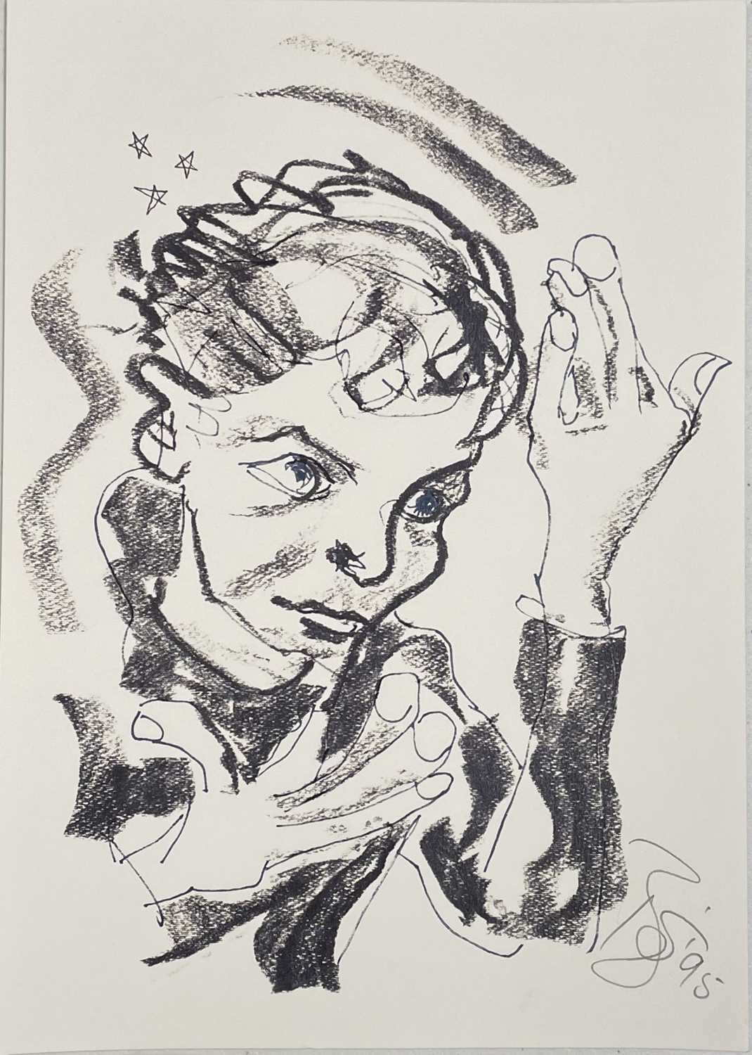 Lot 424 - DAVID BOWIE - SIGNED 1995 LITHOGRAPH PRINT.