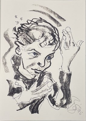Lot 424A - DAVID BOWIE - SIGNED 1995 LITHOGRAPH PRINT.