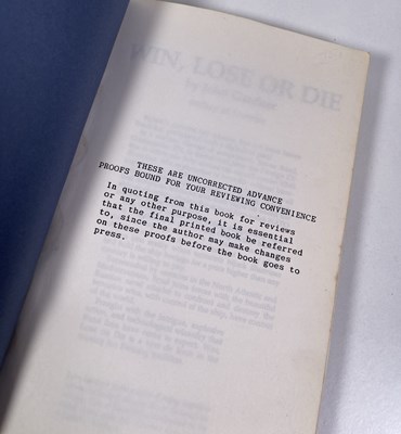 Lot 23 - JOHN GARDNER  - JAMES BOND - WIN, LOSE OR DIE (PUTNAM) 1989 UNCORRECTED PROOF EDITION.