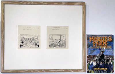 Lot 39 - THE CLASH - ORIGINAL STEVE BELL ARTWORK FROM THE SANDINISTA! INNER SLEEVE.