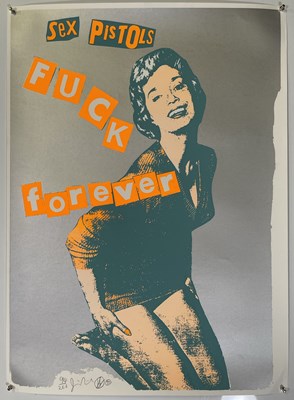 Lot 87 - SEX PISTOLS INTEREST - JAMIE REID SIGNED 'FUCK FOREVER' PRINT.