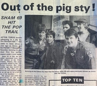 Lot 372 - SHAM 69'S FIRST EVER CONCERT POSTER
