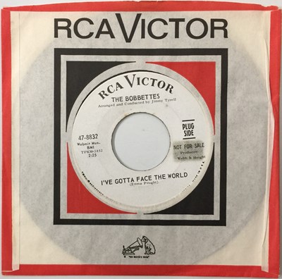 Lot 5 - THE BOBBETTES - I'VE GOTTA FACE THE WORLD 7" (US PROMO - RCA VICTOR - 47-8832)