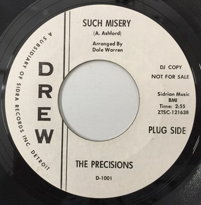 Lot 10 - THE PRECISIONS - SUCH MISERY/ A LOVER'S PLEA 7" (SIGNED SLEEVE - US PROMO - DREW - D-1001)
