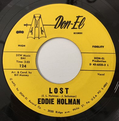 Lot 13 - EDDIE HOLMAN - LOST/ SHE'S BEAUTIFUL 7" (US STOCK - DON-EL RECORDS - 124)