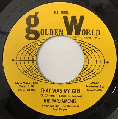 Lot 17 - THE PARLIAMENTS - THAT WAS MY GIRL/ HEART TROUBLE 7" (US STOCK - GOLDEN WORLD - GW-46)