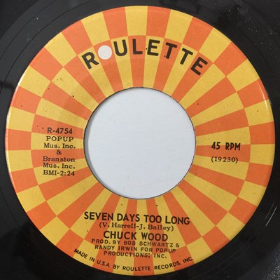 Lot 36 - CHUCK WOOD - SEVEN DAYS TOO LONG/ SOUL SHING-A-LING 7" (US STOCK - ROULETTE - R-4754)