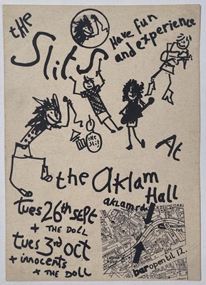 Lot 47 - THE SLITS ORIGINAL CONCERT FLYER 1978.