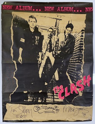 Lot 52 - THE CLASH - ORIGINAL DEBUT LP PROMOTIONAL POSTER - FULLY SIGNED.
