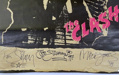 Lot 52 - THE CLASH - ORIGINAL DEBUT LP PROMOTIONAL POSTER - FULLY SIGNED.