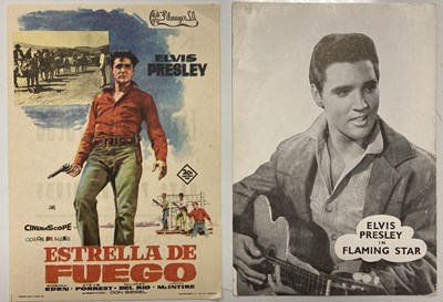 Lot 89 - ELVIS FLAMING STAR LOBBYCARDS AND LARGE POSTER
