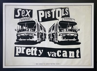 Lot 129 - SEX PISTOLS ORIGINAL PRETTY VACANT TWO BUSES POSTER.