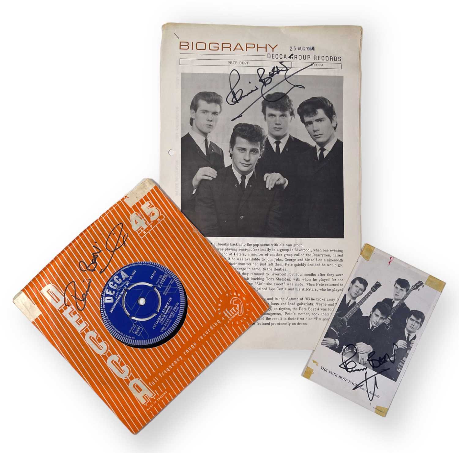 Lot 324 - THE BEATLES INTEREST - PETE BEST SIGNED EPHEMERA.