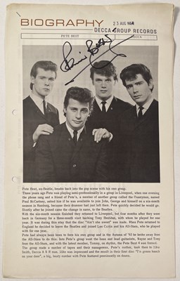 Lot 324 - THE BEATLES INTEREST - PETE BEST SIGNED EPHEMERA.