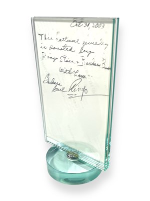Lot 122 - THE BEATLES - COSTUME JEWELLERY OWNED BY RINGO STARR AND BARBARA BACH AND WITH TWICE SIGNED RINGO POSTCARD.