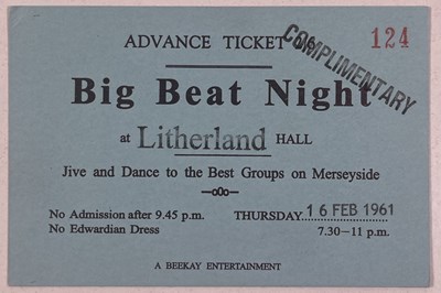 Lot 276 - 1961 BEATLES BIG BEAT LITHERLAND TICKET.