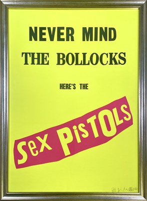 Lot 134 - THE SEX PISTOLS - JAMIE REID - ORIGINAL LIMITED EDITION NEVER MIND THE BOLLOCKS POSTER.