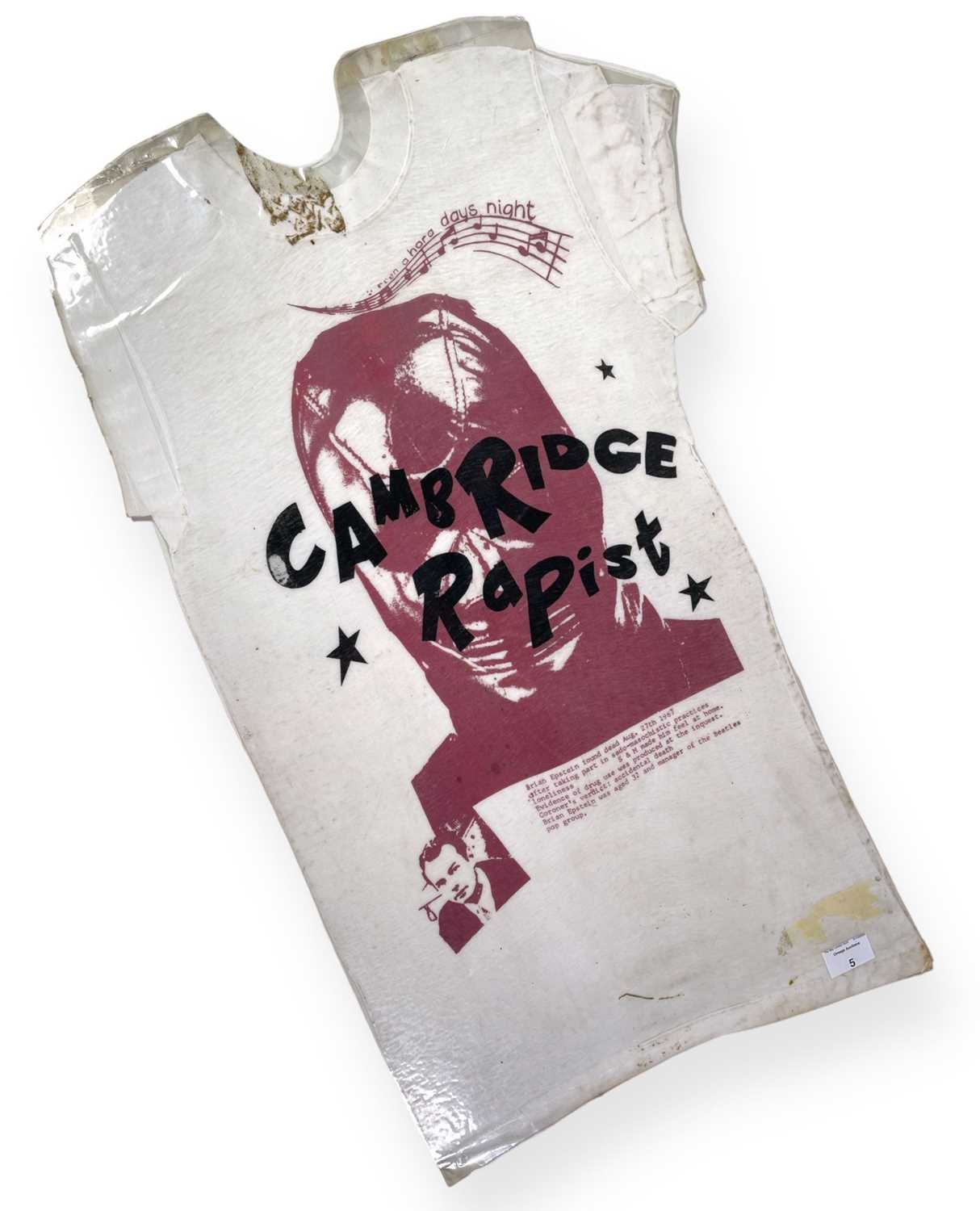 Lot 5 - BOY LONDON ARCHIVE - SEDITIONARIES T-SHIRT  - CAMBRIDGE RAPIST.