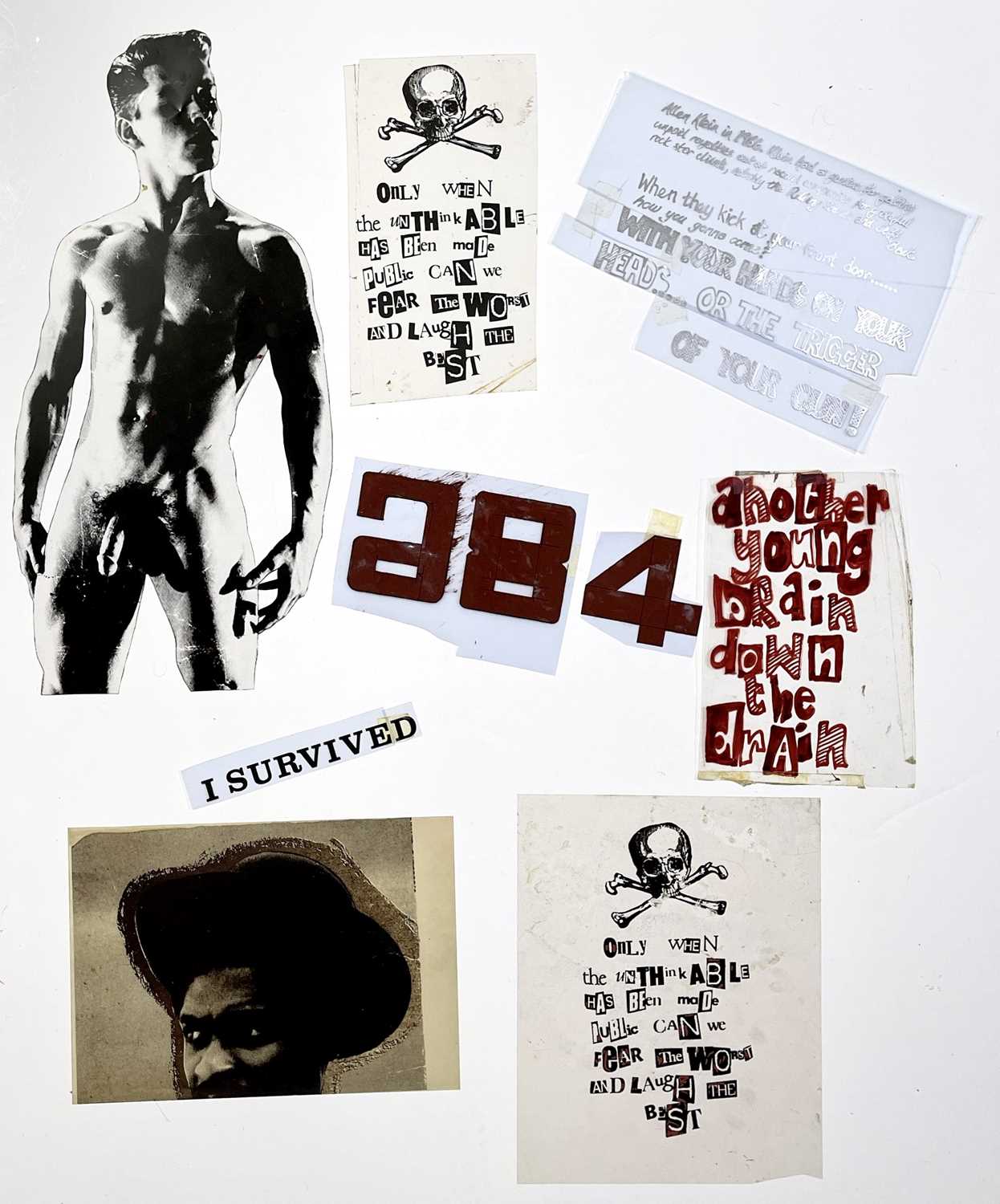 Lot 19 - BOY LONDON / SEDITIONARIES - PUNK FASHION HISTORY - ORIGINAL CELLULOID SHEETS FOR SEDITIONARIES ERA DESIGNS.