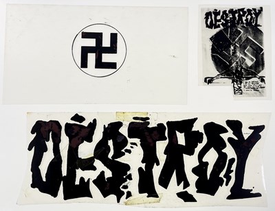 Lot 20 - BOY LONDON / SEDITIONARIES - PUNK FASHION HISTORY - ORIGINAL CELLULOID SHEETS FOR SEDITIONARIES ERA DESIGNS.