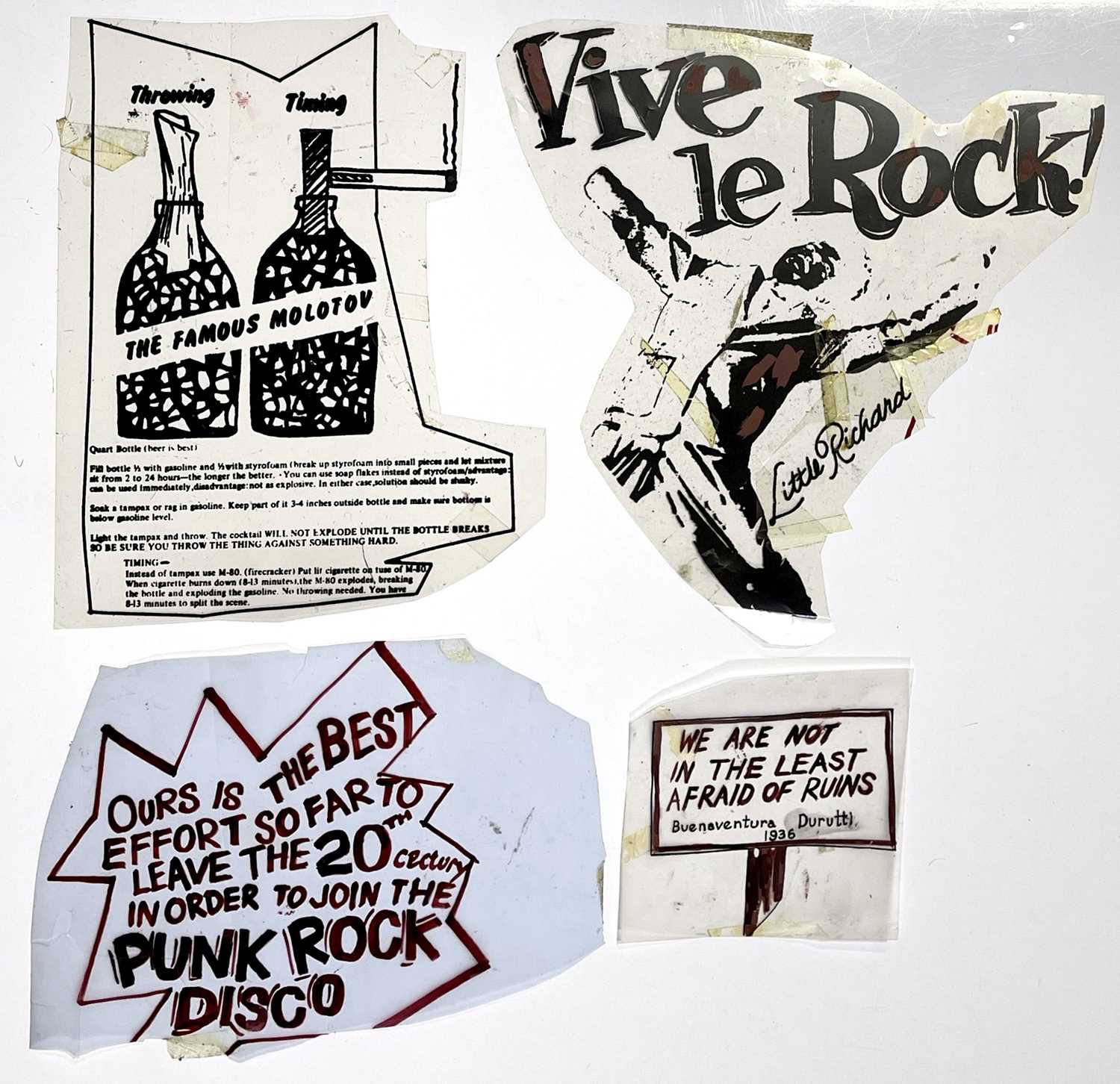 Lot 22 - BOY LONDON / SEDITIONARIES - PUNK FASHION HISTORY - ORIGINAL CELLULOID SHEETS FOR SEDITIONARIES T-SHIRT..