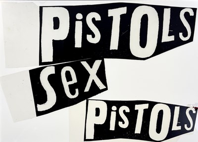 Lot 24 - BOY LONDON / SEDITIONARIES - PUNK HISTORY - ORIGINAL CELLULOID SHEETS FOR SEX PISTOLS LOGO.
