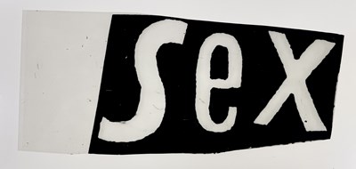 Lot 24 - BOY LONDON / SEDITIONARIES - PUNK HISTORY - ORIGINAL CELLULOID SHEETS FOR SEX PISTOLS LOGO.