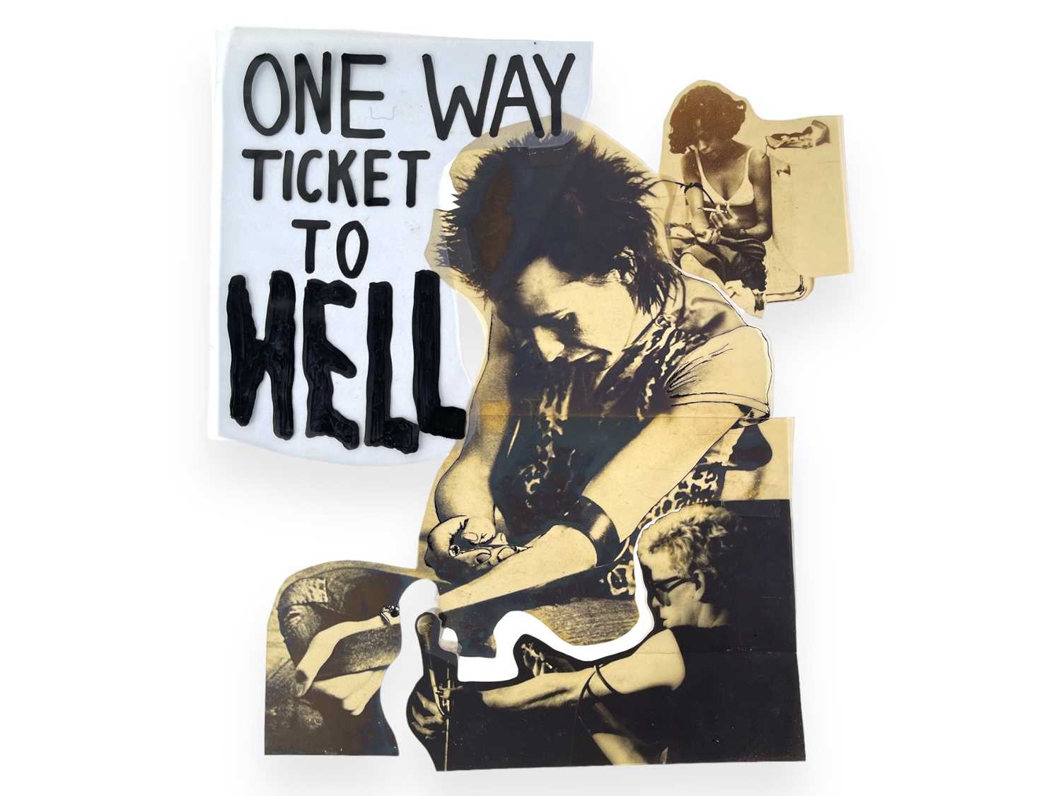 Lot 25 - BOY LONDON / SEDITIONARIES - PUNK FASHION HISTORY - ORIGINAL CELLULOID SHEET FOR SEDITIONARIES T-SHIRT DESIGN.