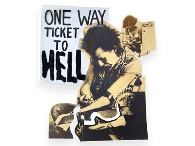 Lot 25 - BOY LONDON / SEDITIONARIES - PUNK FASHION HISTORY - ORIGINAL CELLULOID SHEET FOR SEDITIONARIES T-SHIRT DESIGN.