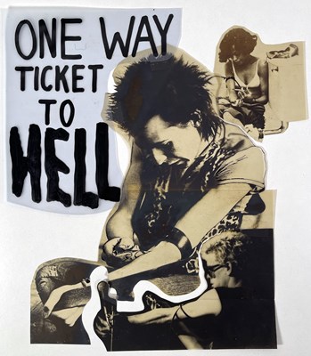 Lot 25 - BOY LONDON / SEDITIONARIES - PUNK FASHION HISTORY - ORIGINAL CELLULOID SHEET FOR SEDITIONARIES T-SHIRT DESIGN.