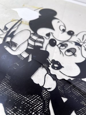 Lot 30 - BOY LONDON / SEDITIONARIES - PUNK FASHION HISTORY - ORIGINAL CELLULOID SHEET FOR SEDITIONARIES ERA 'MICKEY AND MINNIE' DESIGN.