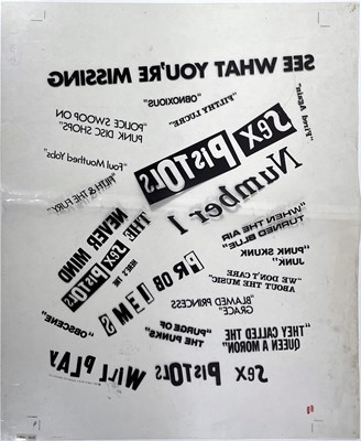 Lot 32 - BOY LONDON / SEDITIONARIES - THE SEX PISTOLS - ORIGINAL CELLULOID SHEET FOR 'NEVER MIND THE BANS' / 'NUMBER ONE' ARTWORK.