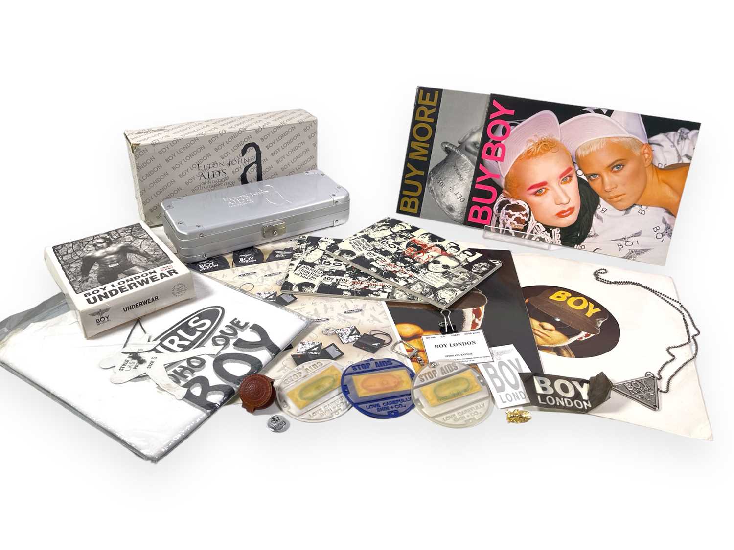 Lot 35 - BOY LONDON - COLLECTABLES INC ELTON JOHN WATCH / VINYL ETC.