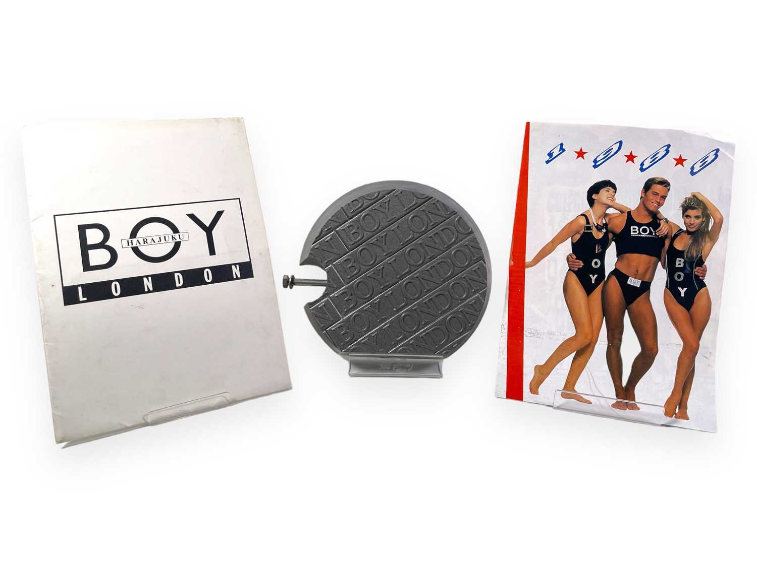 Lot 38 - BOY LONDON - ORIGINAL SHOP DISPLAY BLOCK / SHOPPING BAG / CATALOGUES.
