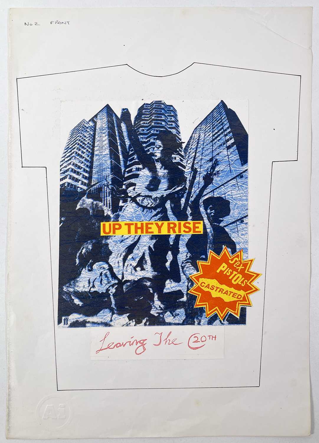 Lot 47 - BOY LONDON - JAMIE REID (1947 - 2023) - JAMIE REID DESIGNS FOR BOY LONDON - ORIGINAL PROOFS FOR T-SHIRT DESIGN - SEX PISTOLS.