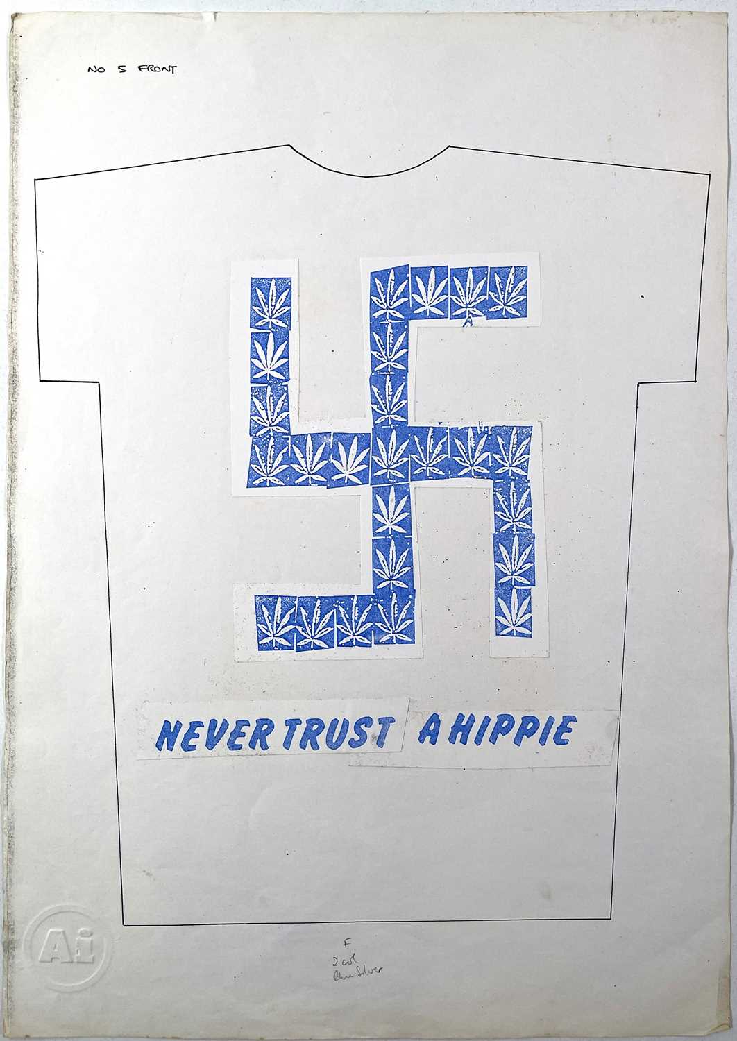 Lot 49 - BOY LONDON - JAMIE REID (1947 - 2023) - JAMIE REID DESIGNS FOR BOY LONDON - ORIGINAL PROOFS FOR T-SHIRT DESIGN - SEX PISTOLS.