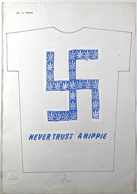 Lot 49 - BOY LONDON - JAMIE REID (1947 - 2023) - JAMIE REID DESIGNS FOR BOY LONDON - ORIGINAL PROOFS FOR T-SHIRT DESIGN - SEX PISTOLS.