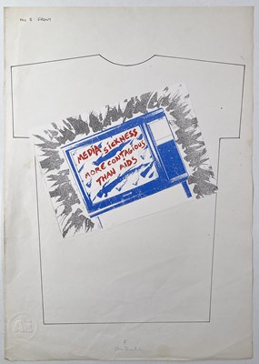 Lot 50 - BOY LONDON - JAMIE REID (1947 - 2023) - JAMIE REID DESIGNS FOR BOY LONDON - ORIGINAL PROOFS FOR T-SHIRT DESIGN.