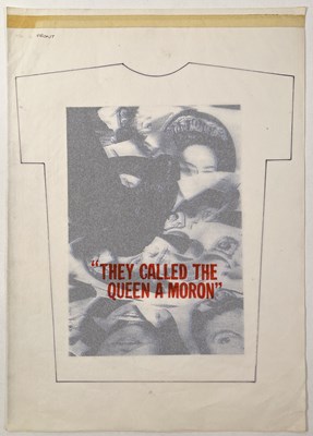 Lot 51 - BOY LONDON - JAMIE REID (1947 - 2023) - JAMIE REID DESIGNS FOR BOY LONDON - ORIGINAL PROOFS FOR T-SHIRT DESIGN.