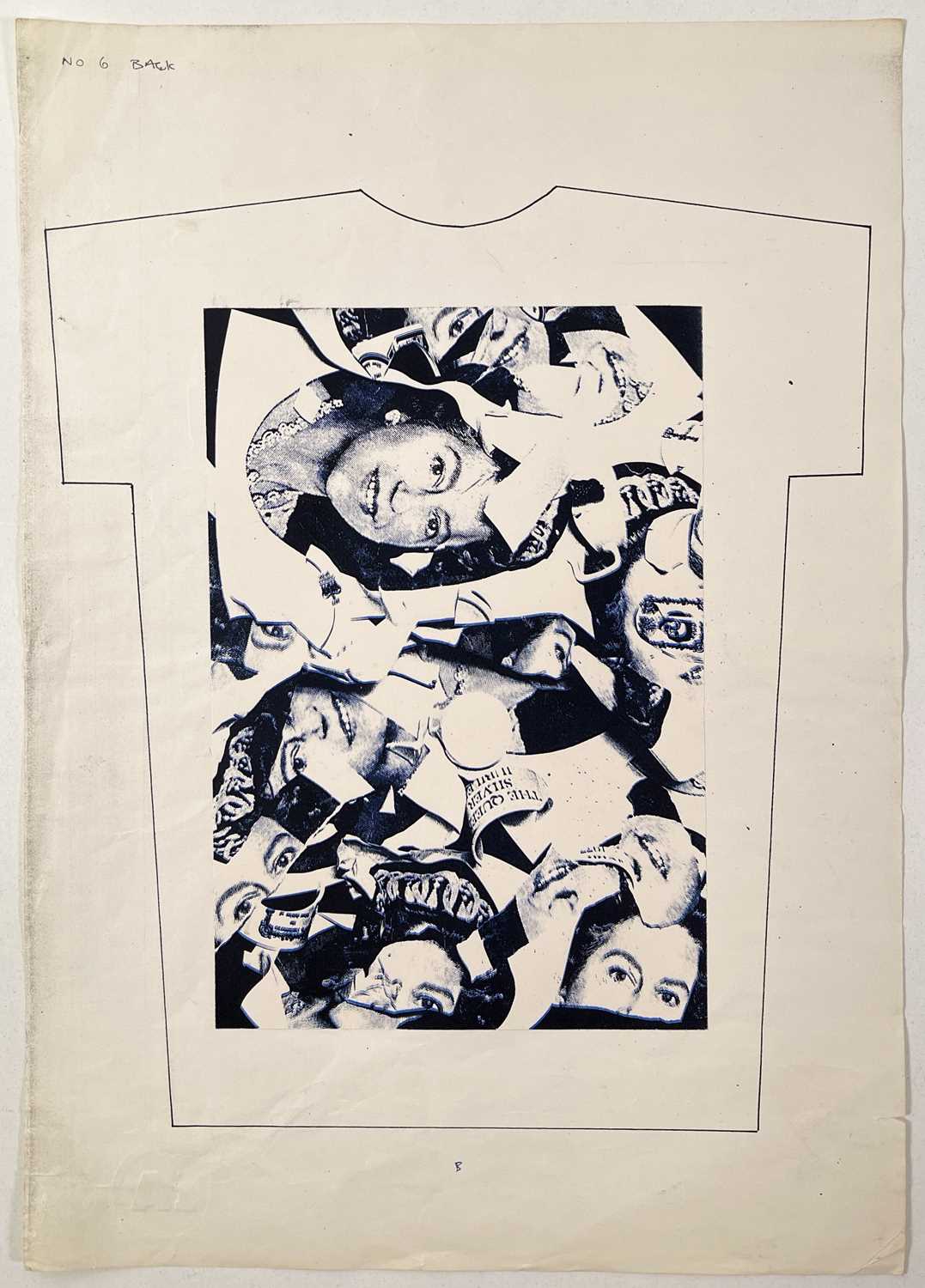 Lot 52 - BOY LONDON - JAMIE REID (1947 - 2023) - JAMIE REID DESIGNS FOR BOY LONDON - ORIGINAL PROOFS FOR T-SHIRT DESIGN.