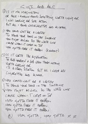 cigarettes and alcohol oasis lyrics Lot 175 - OASIS - CIGARETTES AND ALCOHOL