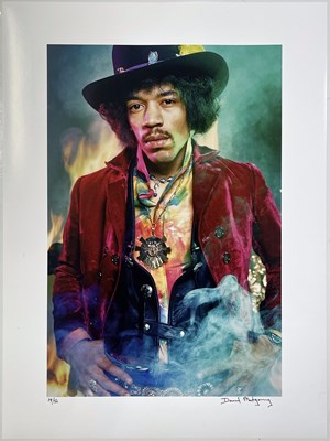 Lot 146 - JIMI HENDRIX - SIGNED LIMITED PHOTO PRINT BY DAVID MONTGOMERY.