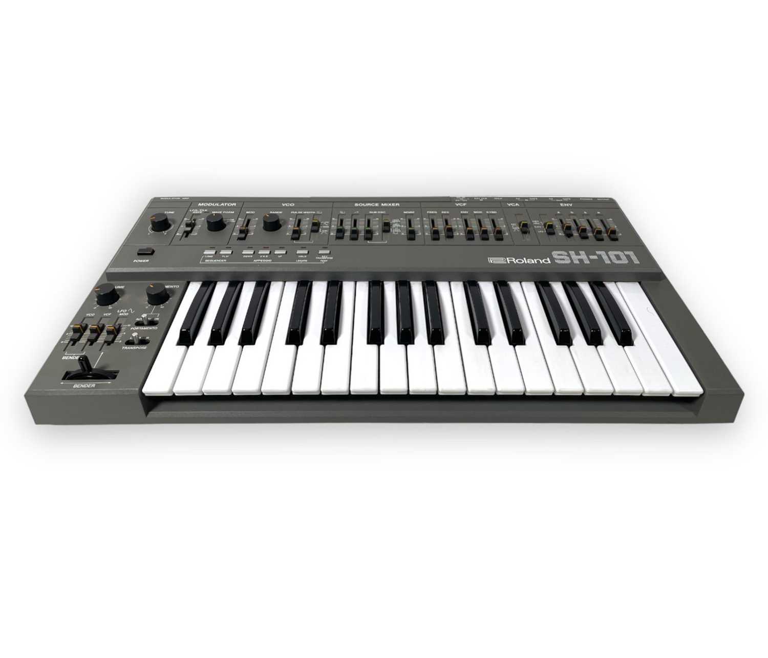 Lot 19 - ROLAND - A SH-101 MONOPHONIC SYNTHESIZER WITH ORIGINAL OWNER'S MANUAL.