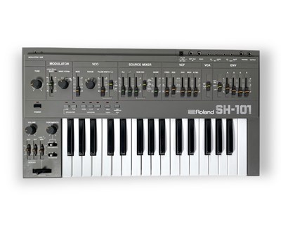 Lot 19 - ROLAND - A SH-101 MONOPHONIC SYNTHESIZER WITH ORIGINAL OWNER'S MANUAL.