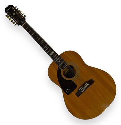 Lot 22 - EPIPHONE AJ 18S-12L/H LEFT HANDED 12 STRING GUITAR - NATURAL.