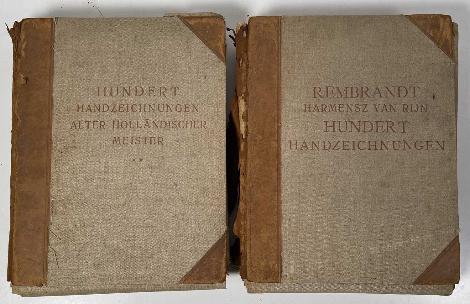 Lot 42 - REMBRANDT VAN RIJN - HUNDERT HANDZEICHNUNGEN - TWO EARLY 20TH C FOLIOS.