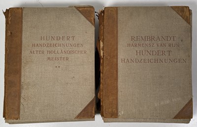 Lot 42 - REMBRANDT VAN RIJN - HUNDERT HANDZEICHNUNGEN - TWO EARLY 20TH C FOLIOS.