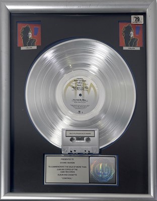 Lot 151 - MICHAEL JACKSON INTEREST - JANET JACKSON - RIAA MULTI PLATINUM SALES AWARD FOR 'CONTROL'.