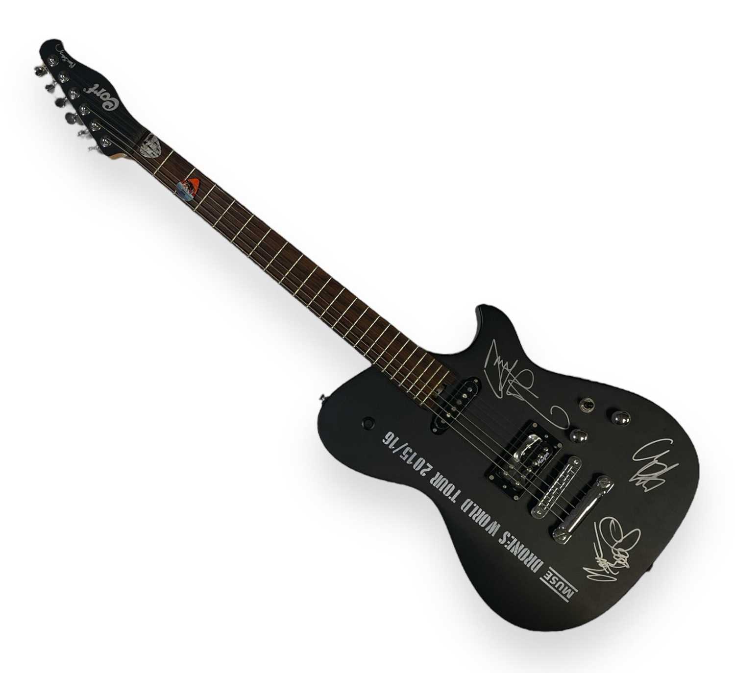 Lot 27 - MUSE - DRONES TOUR 2015/6 FULLY SIGNED CORT/MANSON GUITAR.